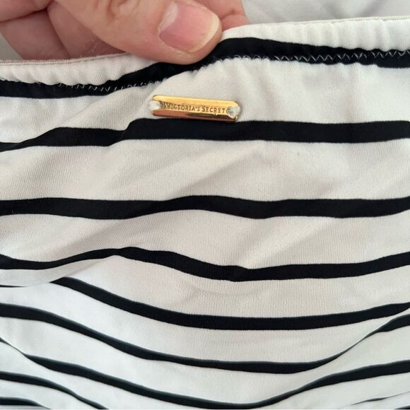 Victoria's Secret Black White Stripe One Piece Convertible Strap Swimsuit - Picture 7 of 11